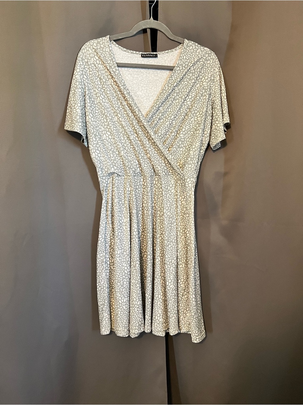 Amazon Micro-Print Faux Wrap Dress
